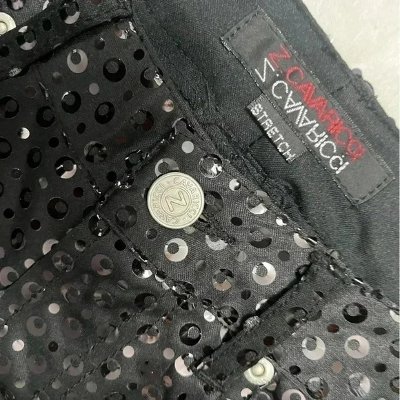 Vintage Y2K 2000s Cavaricci Black Sequin Bootcut Pants Size 5 Waist 28” - Picture 9 of 16